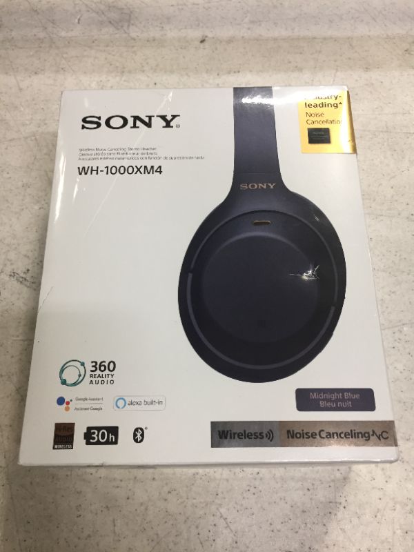 Photo 2 of Sony WH-1000XM4 Wireless Industry Leading Noise Canceling Overhead Headphones with Mic for Phone-Call and Alexa Voice Control, Blue
FACTORY SEALED, BOX DAMAGE ONLY 