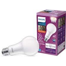 Photo 1 of Philips 50/100/150W Equivalent Soft White A21 Medium 3-Way LED Light Bulb 556936
