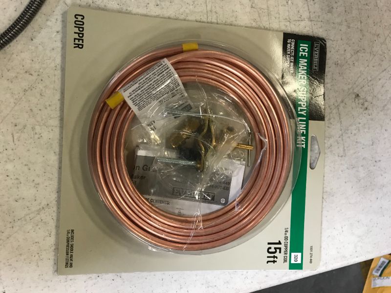 Photo 2 of 1/4 in. x 15 ft. Copper Icemaker Installation Kit by Everbilt
