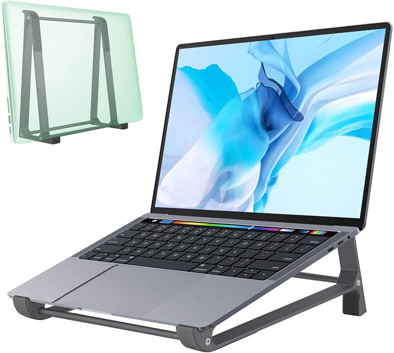 Photo 1 of  Laptop Stand,Aluminum Laptop Stand for Desk,Ventilated Ergonomic Computer Stand for Laptop (Silver)
