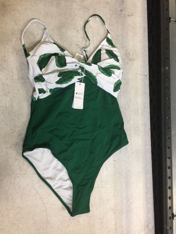 Photo 2 of Banana Leaf Twist-Front One Piece Swimsuit