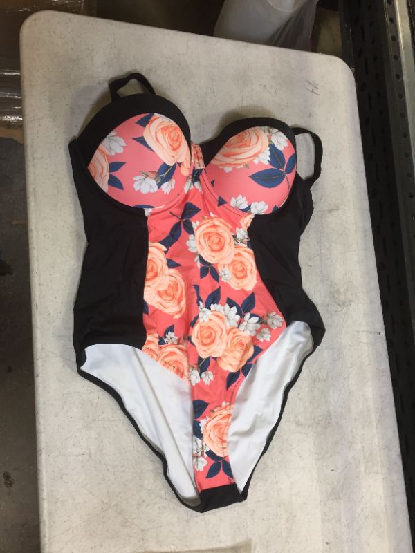 Photo 2 of Blossom Floral Plus Size One Piece Swimsuit 2X