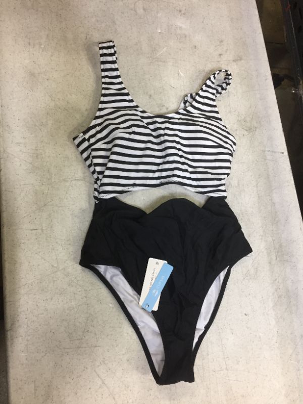 Photo 2 of Black And White Cutout One Piece Swimsuit M