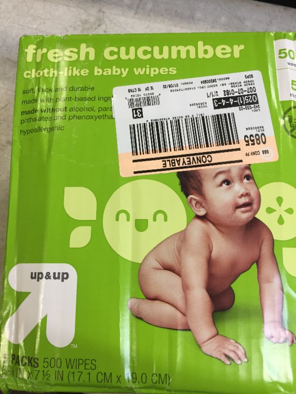 Photo 2 of Fresh Cucumber Baby Wipes- up & up™ 5 pack 
