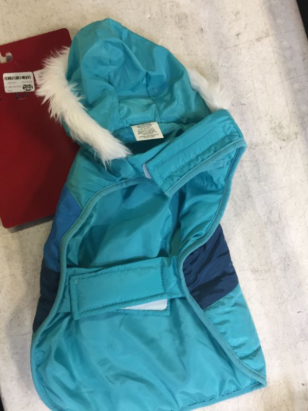 Photo 3 of Dog and Cat Puffer Vest - Aqua Stripe - Wondershop™ size medium 