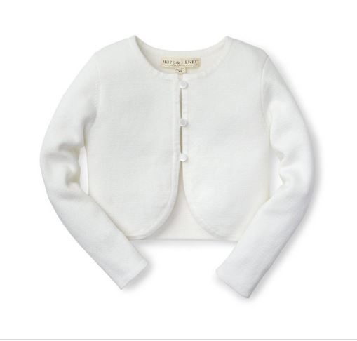 Photo 1 of Hope & Henry Girls' Cropped Curved Hem Cardigan SIZE XXS
