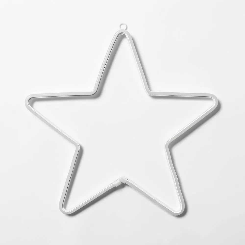 Photo 1 of 15.5in Christmas LED Faux Neon Star Novelty Silhouette Lights Pure White - Wonder