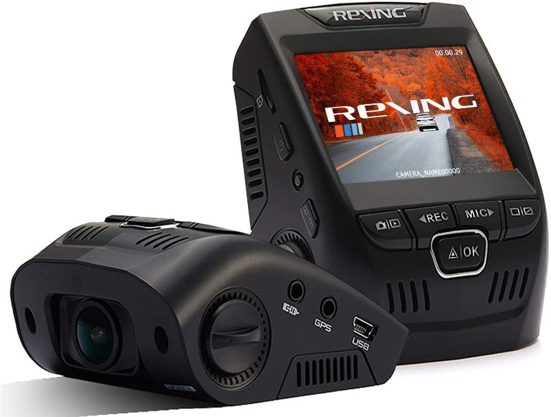 Photo 1 of Rexing V1 Basic Dash Cam 1080P FHD DVR Car Driving Recorder, 2.4" LCD Screen 170°Wide Angle, G-Sensor, WDR, Parking Monitor, Loop Recording (V1 Basic)
