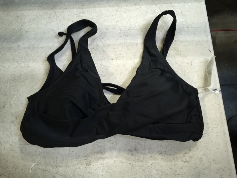 Photo 1 of Cecilia Black V-Neck Lace Up Plus Size Bikini Top
