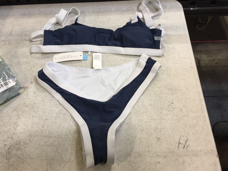 Photo 2 of Navy And White Trimmed Bikini
