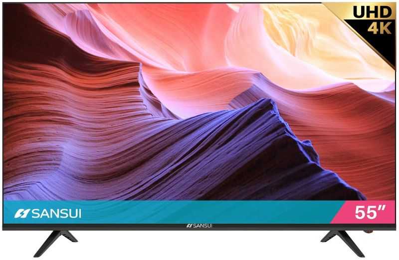 Photo 1 of SANSUI ES55S1A, 55 inch UHD HDR Smart Android TV with Google Assistant(Voice Control), Screen Share, USB, HDMI
