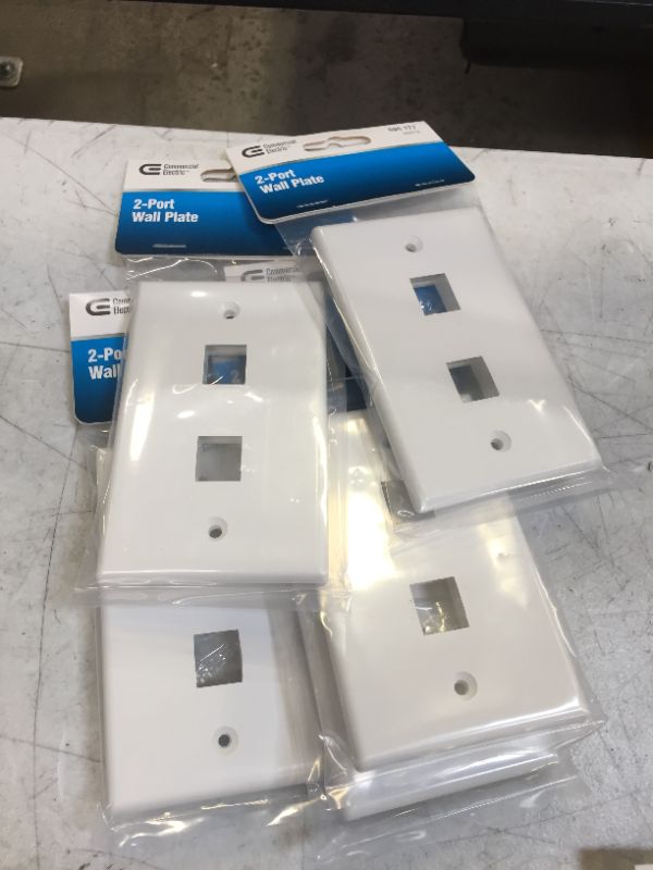 Photo 2 of 5 PACK Commercial Electric White 2-Gang 1-Decorator/Rocker/1-Duplex Wall Plate
