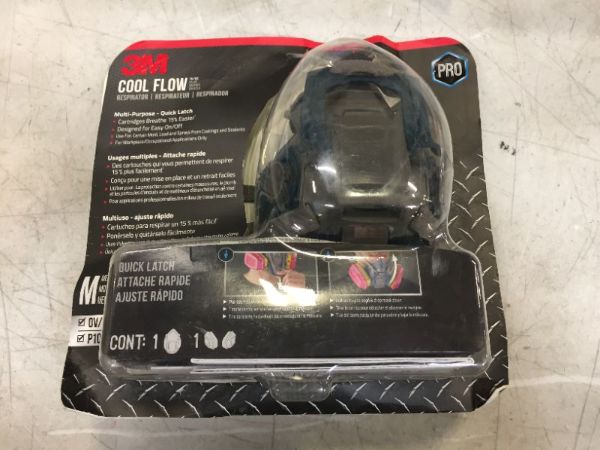 Photo 2 of 3M™ Quick Latch Respirator with Cool Flow™ Valve Multi-Purpose Facepiece #65023QL
