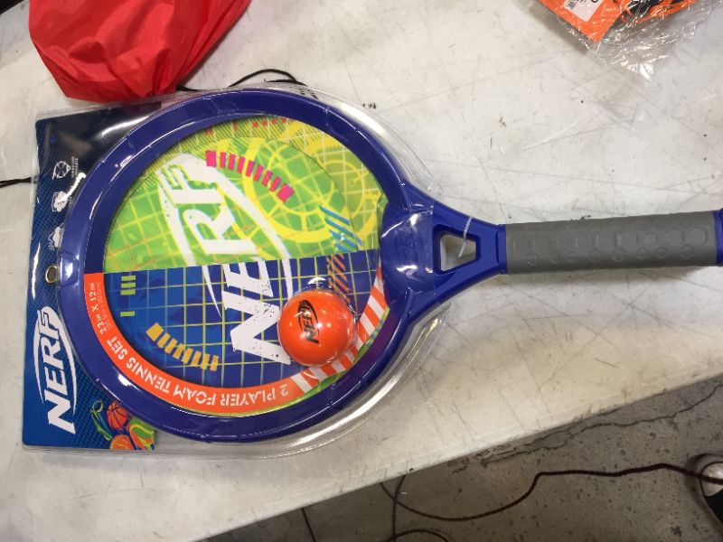 Photo 2 of NERF Driveway Tennis Set for Kids - 2 Player Kids Tennis Set - Jumbo Rackets and Foam Tennis Ball - Indoor Tennis Set - (2) Rackets and Foam Ball Included
