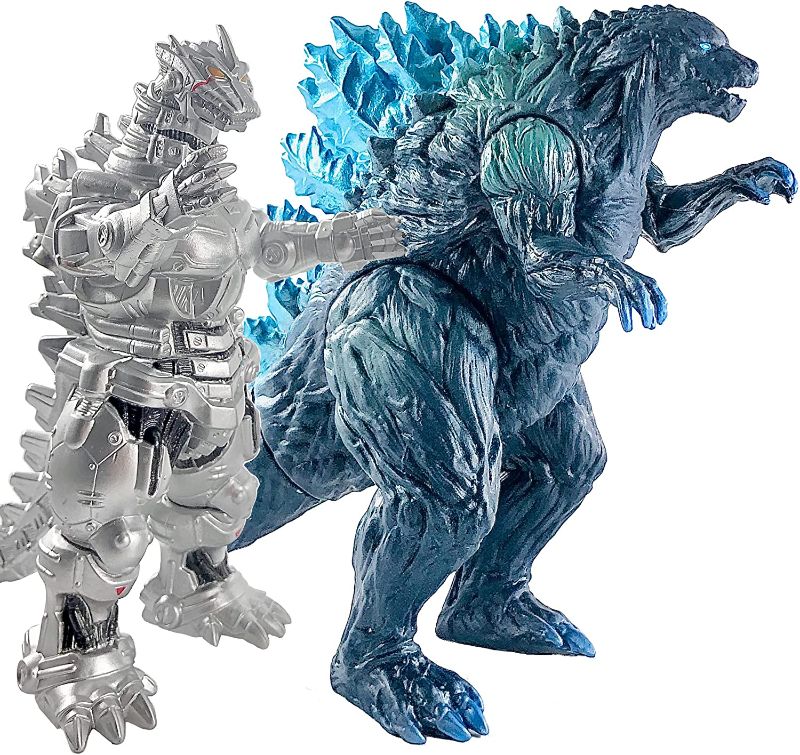 Photo 1 of TwCare Set of 2 Godzilla Earth MechaGodzilla Figures King of The Monsters, 2021 Movable Joints Action Movie Series Soft Vinyl, Carry Bag
