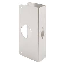 Photo 1 of 1-3/4 in. x 9 in. Thick Stainless Steel Lock and Door Reinforcer, 2-1/8 in. Single Bore, 2-3/8 in. Backset
