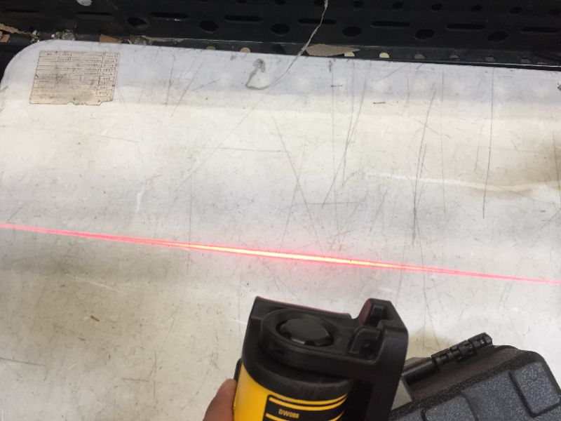 Photo 4 of 165 ft. Red Self-Leveling Cross-Line Laser Level with (3) AA Batteries & Case
