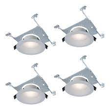 Photo 1 of RL 6 in. Color Selectable New Construction or Remodel Canless Recessed Integrated LED Kit with Mount Frame (4-Pack)
