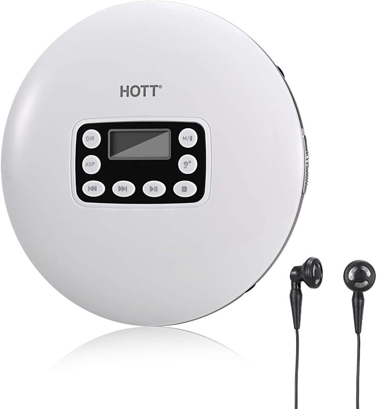 Photo 1 of HOTT CD711T Rechargeable Bluetooth Portable CD Player for Home Travel and Car with Stereo Headphones and, Anti Shock Protection-SILVER 

