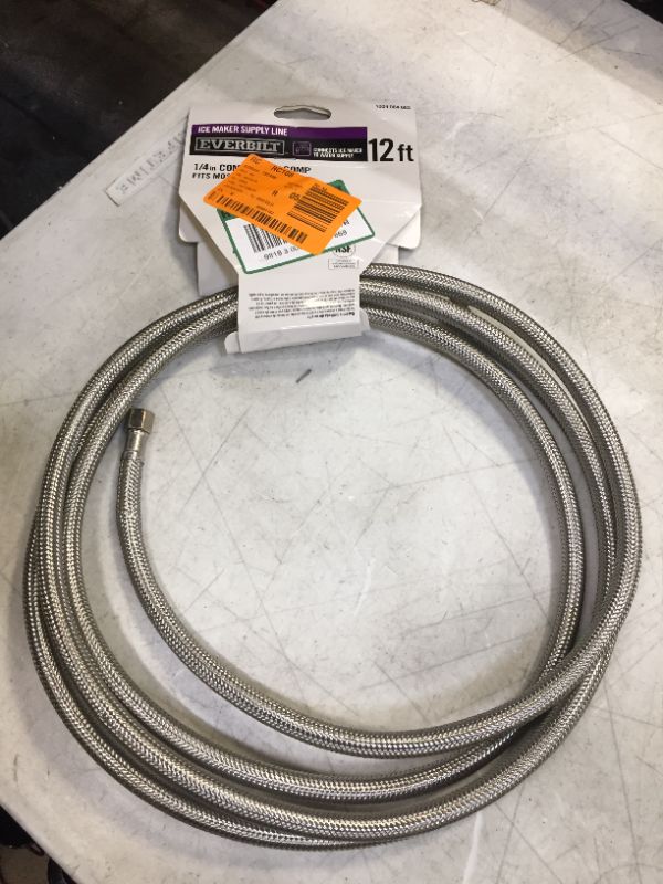 Photo 2 of 12 ft. Braided Ice Maker Supply Line