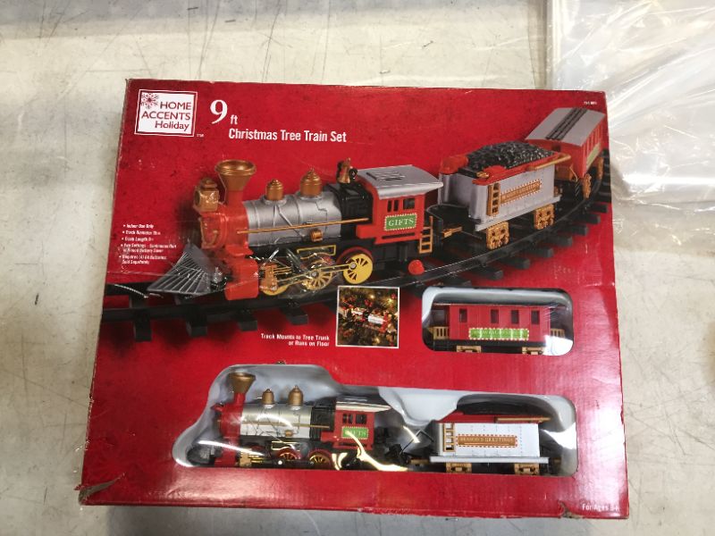 Photo 4 of Home Accents Holiday Christmas Tree Train Set 9 ft Track NIB
