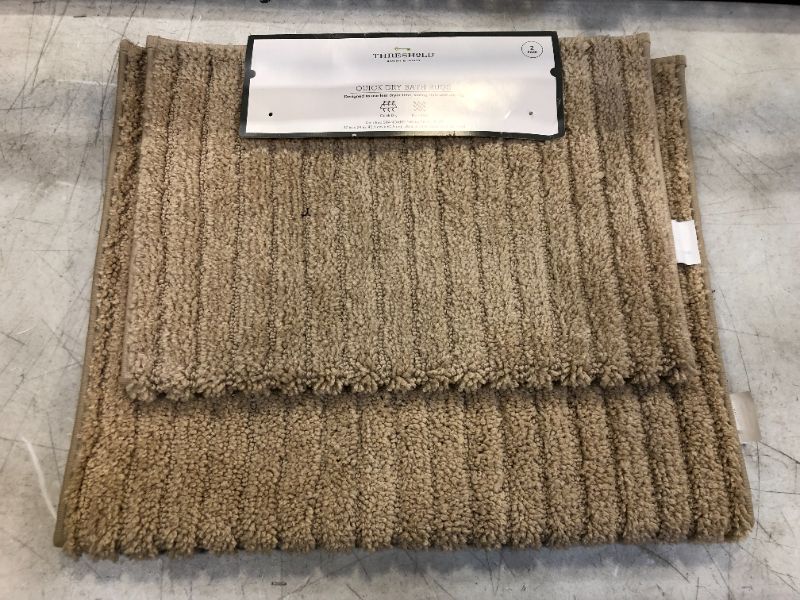 Photo 1 of 2pk Quick Dry Bath Rug Set Tan - Threshold