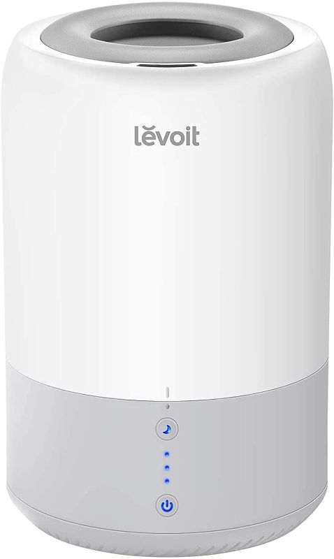 Photo 1 of LEVOIT Humidifiers for Bedroom, Cool Mist Air Vaporizer for Babies, Ultrasonic Top Fill Essential Oil Diffuser, Smart Sleep Mode, Auto Shut Off, Quiet, 1.8L, Gray
