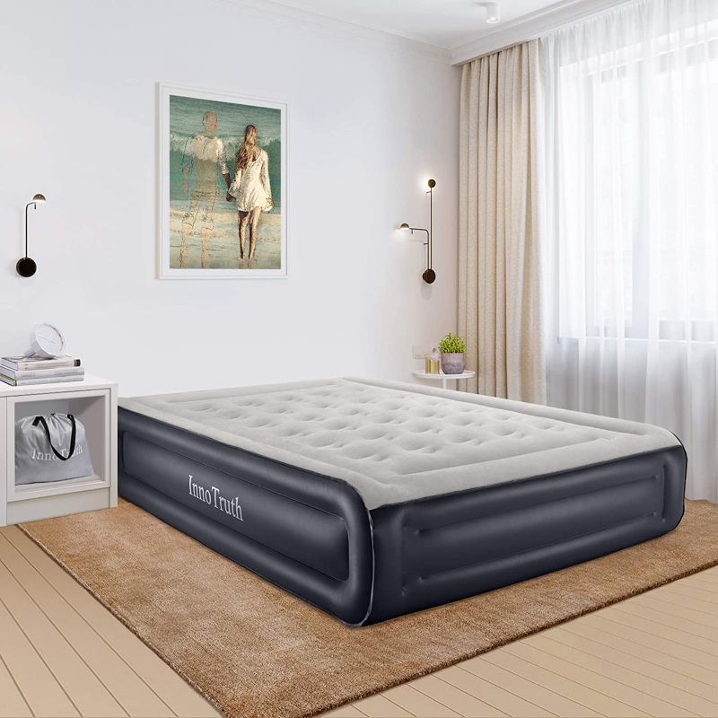 Photo 1 of InnoTruth Raised Air Mattress with Built-in Pump ,18in Elevated Inflatable Mattress with Carrying Bag for Home and Camping, Twin & Queen Size Blow Up Bed?Black & Gray
queen size 