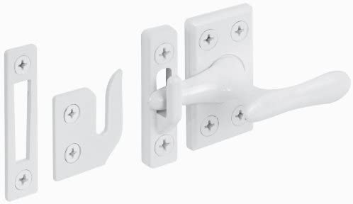 Photo 1 of 2 pack Prime-Line Products 3836 Prime-Line Casement Sash Lock, 1-7/8 in H X 1-1/8 in W, Die Cast Zinc, White
