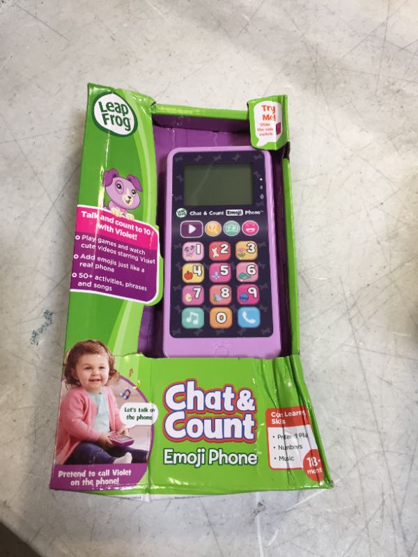 Photo 2 of LeapFrog Chat and Count Emoji Phone, Purple
