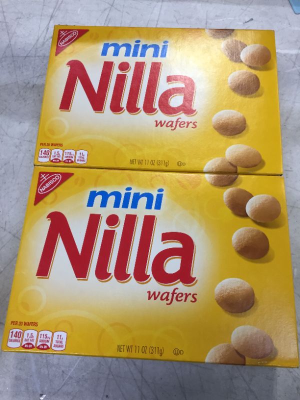 Photo 2 of 2 BOXES OF NABISCO NILLA WAFER COOKIES 1X11 OZ
BEST BY 11/15/2021