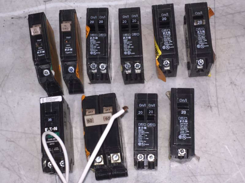 Photo 1 of 10 PACK VARIOUS CIRCUIT BREAKERS SOLD AS IS