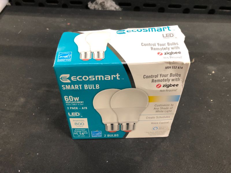 Photo 1 of EcoSmart 60W Smart Bulb 2 Pack