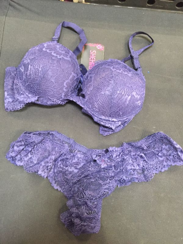 Photo 1 of women's lingerie lace color purple size 38B