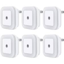 Photo 1 of 2 pack of LED Night Light Lamp with Smart Sensor Dusk to Dawn Sensor, Daylight White, 0.5W Plug-in, 6-Pack 12 total