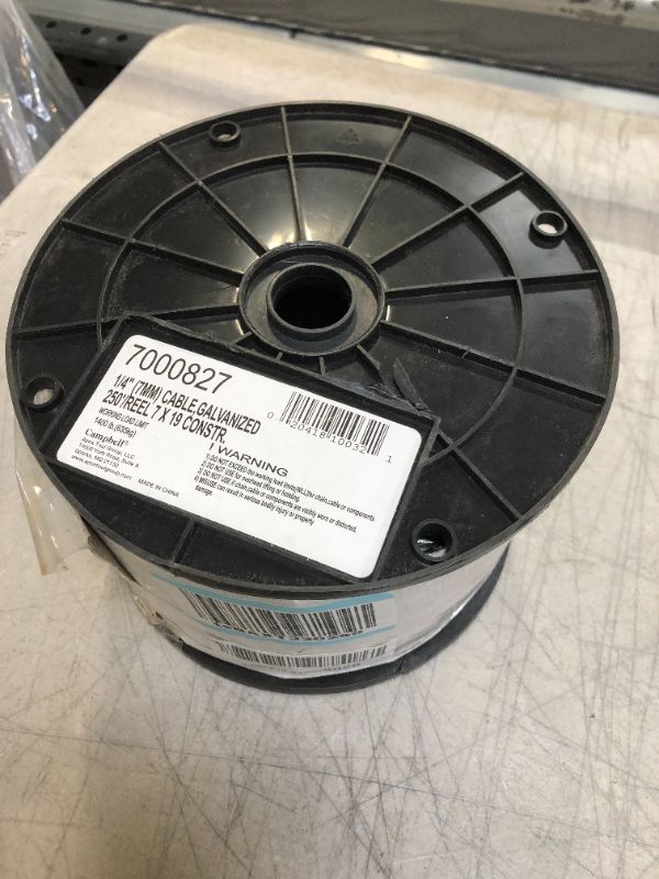 Photo 1 of Campbell 1/4" x 250' Galvanized Cable 7000827 Aircraft Cable
