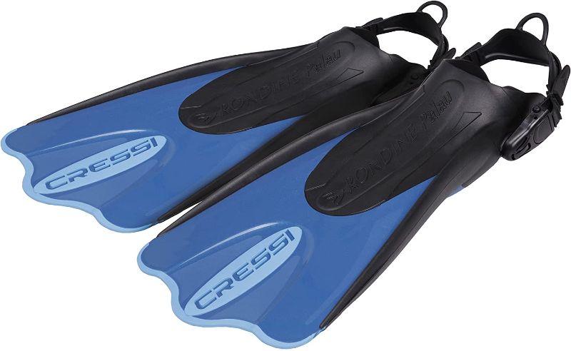 Photo 1 of Cressi Palau (SAF) Short Adjustable fins - Blue - XS/S and snorkel set 
