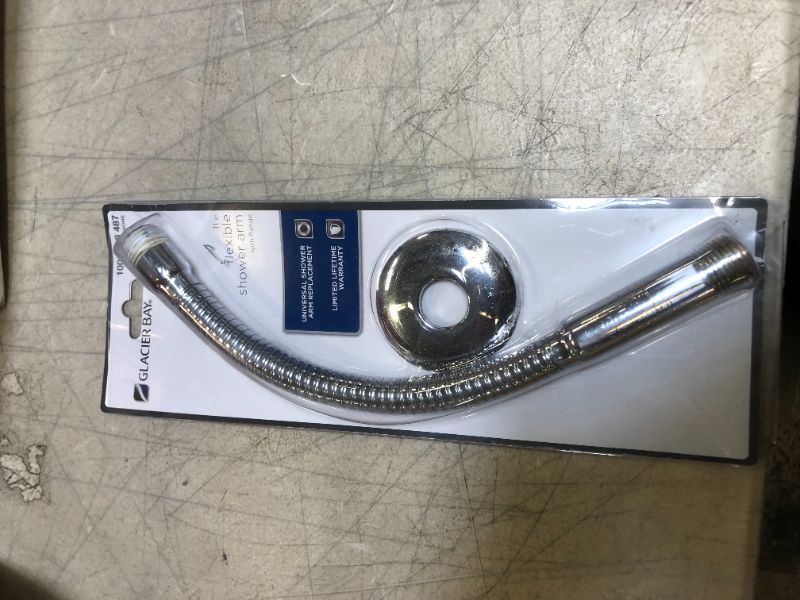 Photo 1 of 11 in. Shower Arm with Flexible Flange, Chrome
