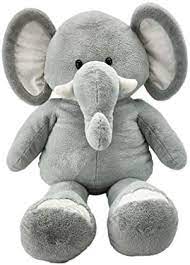 Photo 1 of Sqoosh2Poof | Jumbo Plush Character Compressed Inside Small Box | 44" Elephant , Gray