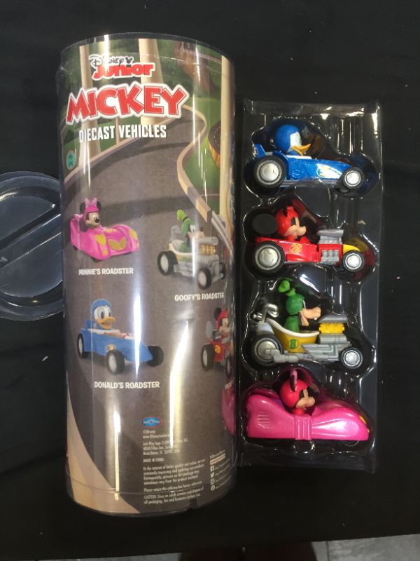 Photo 1 of Mickey Mouse Disney Junior Diecast Cars 4-Piece Set, Toy Vehicles, by Just Play