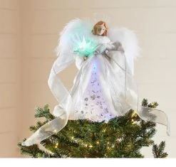 Photo 1 of Home Accents Holiday 12 in. LED Angel Silver Christmas Tree Topper