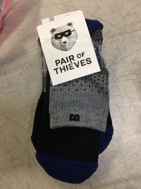 Photo 2 of Pair of Thieves Men's 3pk Cushion Ankle Socks - Blue/Gray/White Wave 6-12
