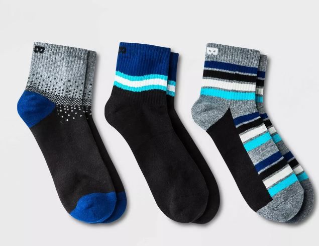 Photo 1 of Pair of Thieves Men's 3pk Cushion Ankle Socks - Blue/Gray/White Wave 6-12
