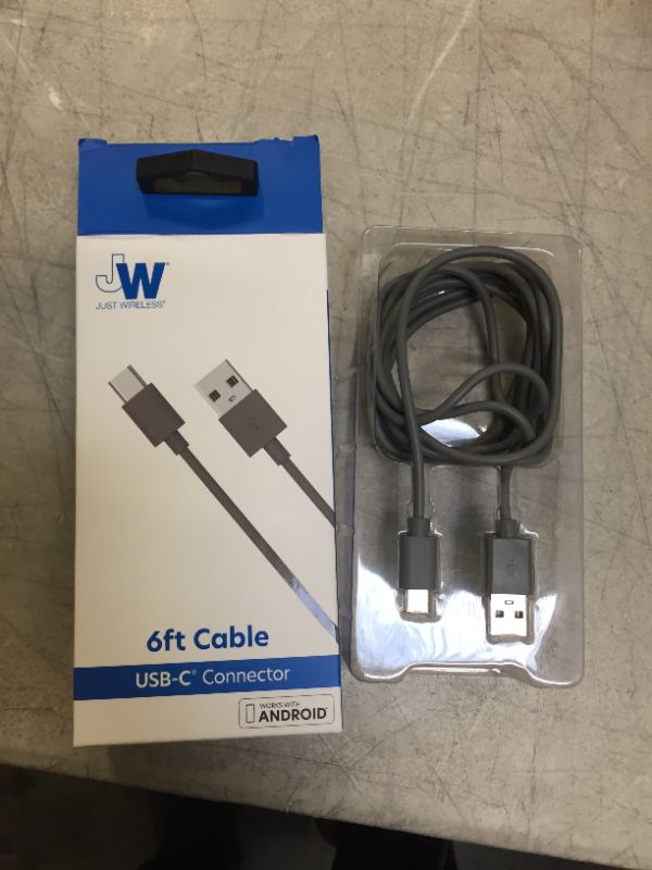 Photo 2 of Just Wireless 6ft TPU Type-C to USB-A Cable - Gray
