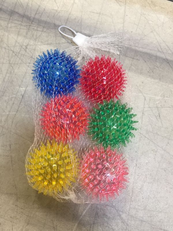 Photo 1 of 6 PCS Light-Up Spikey LED Ball Dog / Cat Flashing Sensory Fun Blinking Spiky Toy Party Favors
