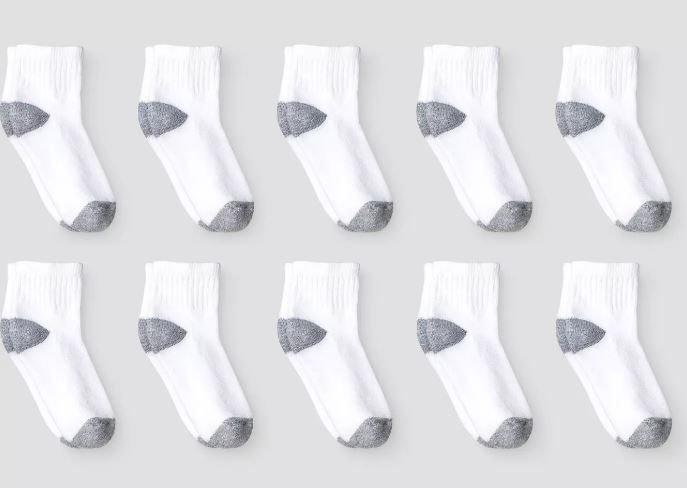 Photo 1 of Boys' 10pk Athletic Ankle Socks - Cat & Jack™ White size L
