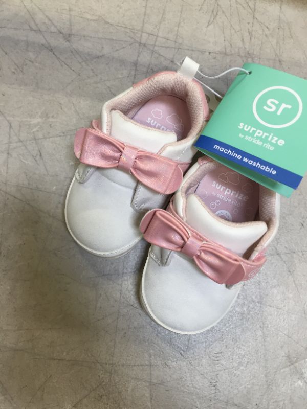 Photo 2 of Baby Girls' Stride Rite Valentine Sneakers - White size 12-18m
