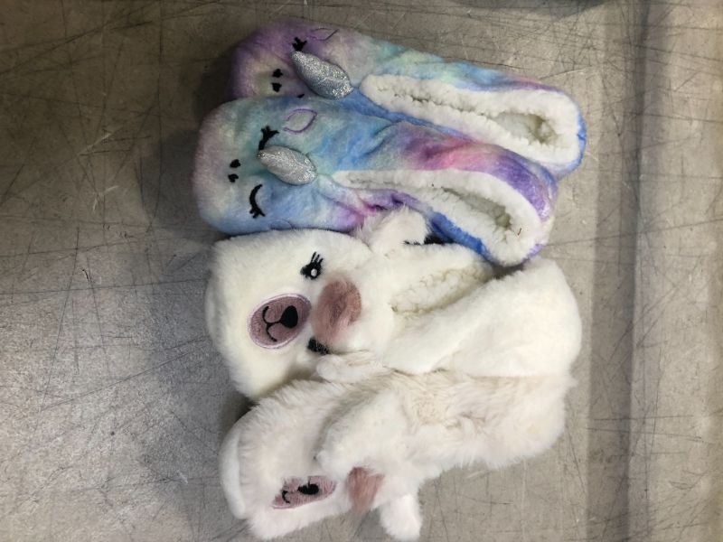 Photo 1 of Unicorn and Llama faux pull on slippers for women size S