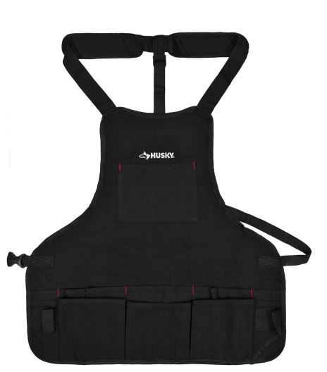 Photo 1 of 23 in. 16-Pocket Black Canvas Bib Tool Apron
