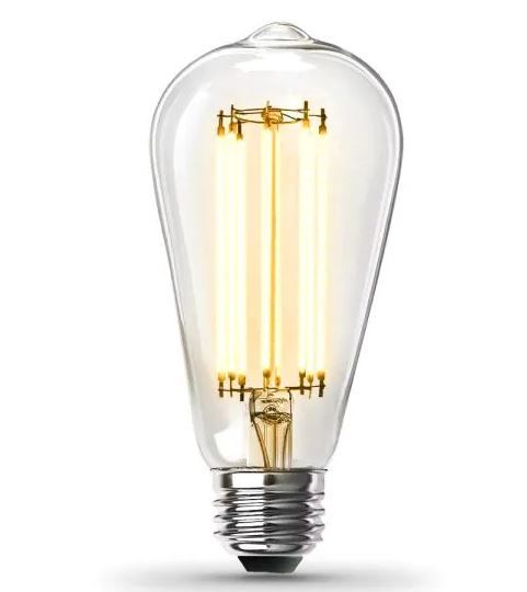 Photo 1 of 100-Watt Equivalent ST19 Dimmable Straight Filament Clear Glass Vintage Edison LED Light Bulb, Warm White
